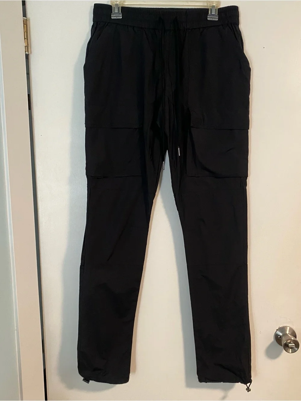 NWOT PacSun Cargo Pants Jogger Elastic Waist Black Men’s M Stretch Casual Tech